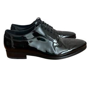 SuitSupply Tuxedo Oxford Patent Leather Black Lace Up Shoes Size 43 EU